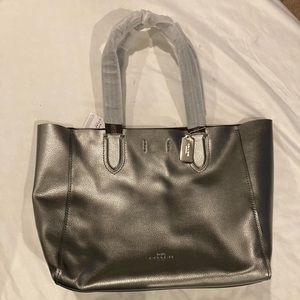 NWT Coach Gunmetal Derby Tote Bag
